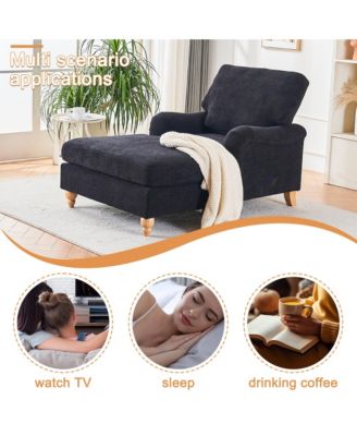  Mid-Century Oversized Chaise Lounger Sofa