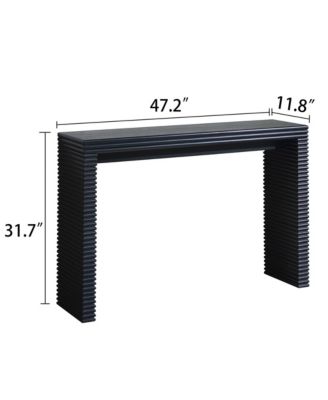 Modern Black Ribbed Console Table