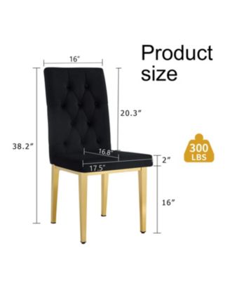 Streamdale 8-Piece Velvet Dining Chairs with Gold Metal Legs