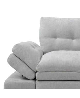 Streamdale Grey Linen Sleeper Sofa Bed with Pull Out Chaise