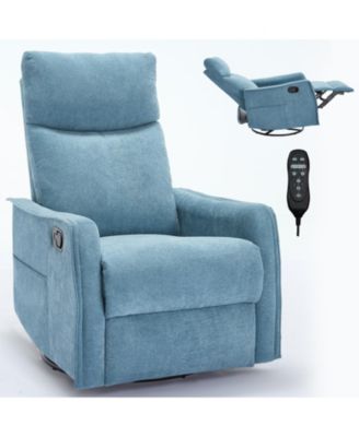 Streamdale Heat Massage Manual Recliner Chair with Rocker and Swivel in Fabric for Living Room