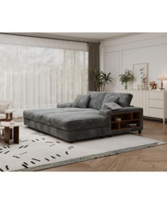 Streamdale Corduroy Convertible Sofa Bed Modern Oversized Lounge Chair