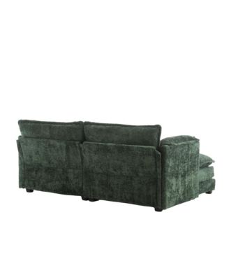 Streamdale Chenille fabric, removable armrests with side pockets, high density sponge filling, oversized double sofa with footstool