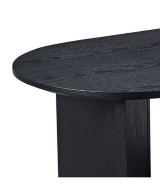 Modern 39.37" Oval Coffee Table with Pedestal Base
