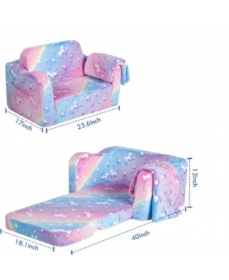 Streamdale 2-in-1 Kids Modular Sleeper Sofa Convertible Comfy Lounger, Small Pink