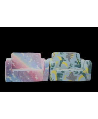 Streamdale 2-in-1 Kids Modular Sleeper Sofa Convertible Comfy Lounger, Small Pink