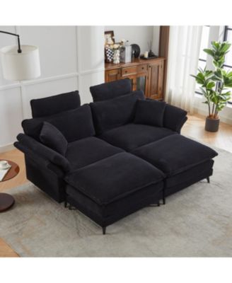 1 Count(85.8") Metal Cloud Comfort Sectional Sofa with Ottomans