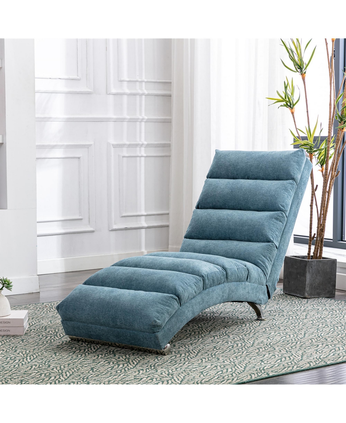 Streamdale Furniture Modern Linen Chaise Lounge Chair