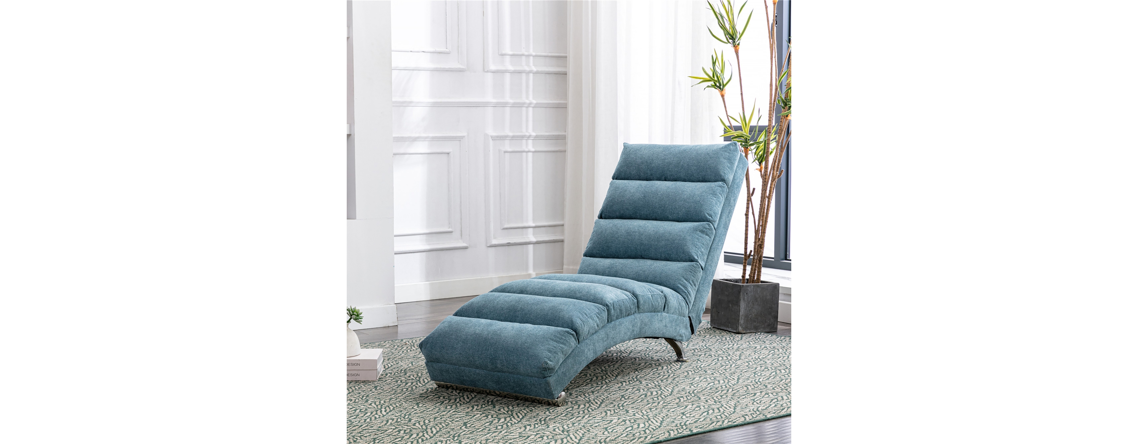 Streamdale Furniture Modern Linen Chaise Lounge Chair
