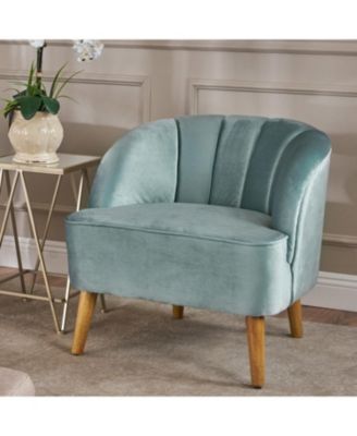 Streamdale Mid-Century Modern Velvet Club Chair With Birch Legs