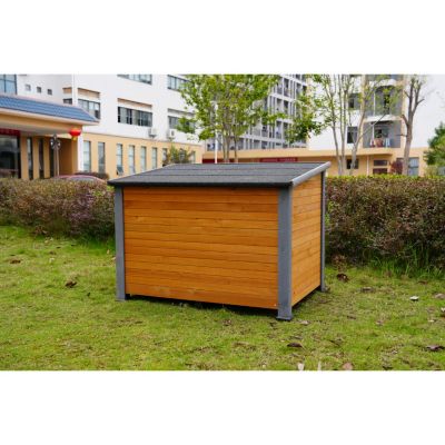 Streamdale 45" Insulated Dog House Wood, Plastic, Indoor/Outdoor"