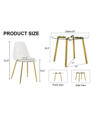 Glass Table & 4 Gold Leg Chairs