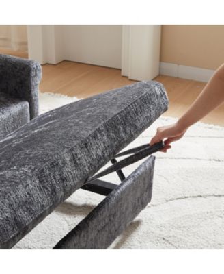 Streamdale Upholstered Sofa Bed - Chenille Loveseat with Adjustable Back