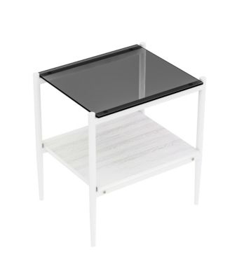 Streamdale Modern Coffee & End Tables Set, Glass & MDF (Grey)