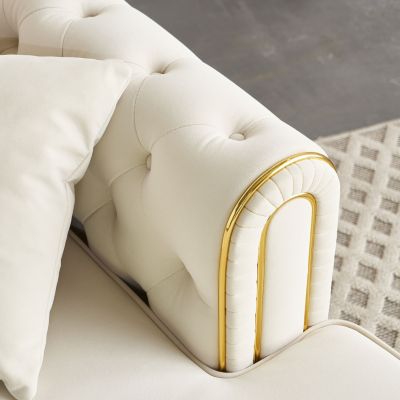 Streamdale 67'' Velvet Chaise Lounge with Pillows