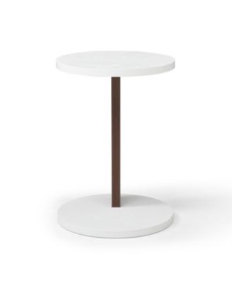 Rustic C-Shaped End Table for Living Room, Bedroom