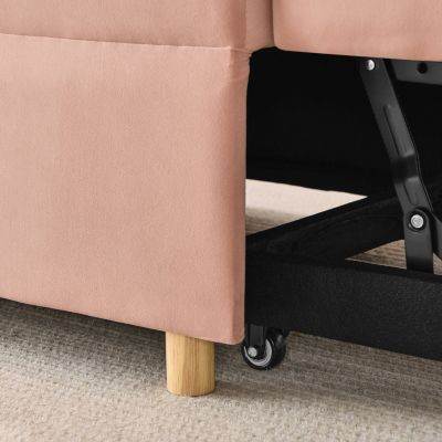 Modern Convertible Sleeper Sofa with Pullout Bed and Adjustable Backrest