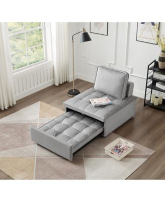 Streamdale Modern Velvet Convertible Sofa Bed with Removable Backrest