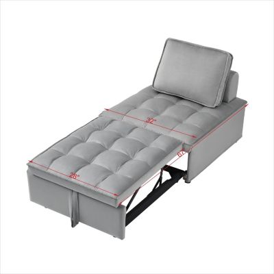 Streamdale Modern Velvet Convertible Sofa Bed with Removable Backrest