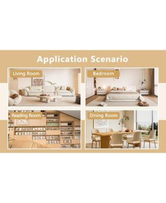 Set of 1 Modern Square Coffee Table Glass and Wood Combo