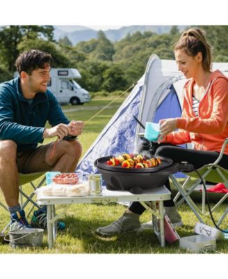 1350 W Outdoor Electric BBQ Grill with Removable Stand