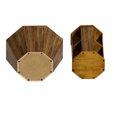 Octagonal Rubberwood Coffee Table Set (2)
