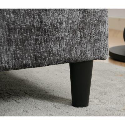 Modular U-Shaped Chenille Sofa Couch, 6-Seater with Ottoman, Dark Gray