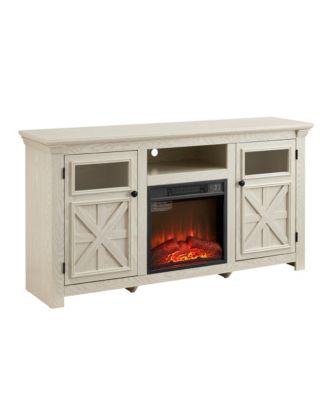 Streamdale Farmhouse TV Stand with Fireplace Insert, White (60.23"W x 15.35"D x 31.7"H)