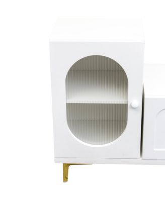 Wood Extendable TV Stand Rectangle Entertainment Center,Media TV Console for Living Room Bedroom