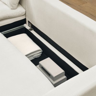 Streamdale L-Shaped Convertible Sofa Bed with Pull-Out Bed, Storage and Washable Covers