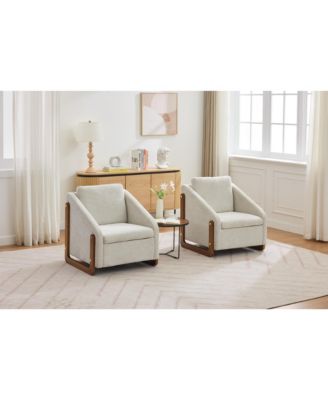 Chenille Upholstered Armchair with Cushioned Comfort