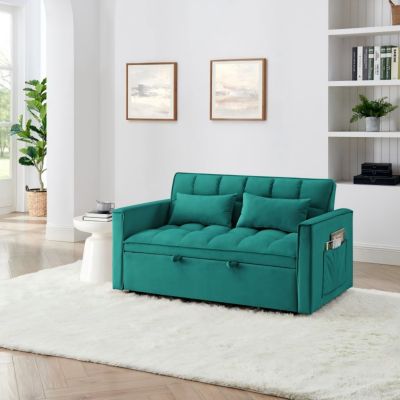 Streamdale 54.33 inch versatile foldable sofa bed in 3 lengths, modern sofa sofa sofa velvet pull-out bed, adjustable back