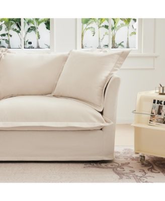Modern 2-Seat Sofa for Small Spaces Comfy Slipcover Couch with Detachable Cover
