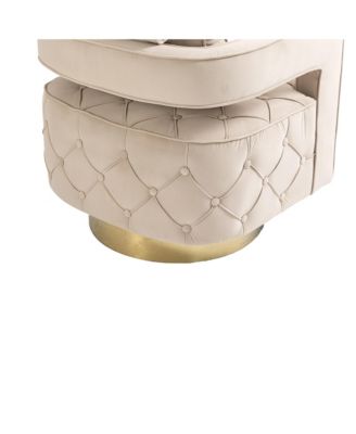 Streamdale Modern Velvet Accent Chair with Pillow and Tufted Button