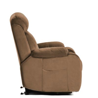 Streamdale 1 Pc. Brown Cashmere Upholstered Anti-Skid Remote-Controlled Power Lift Infinite Recline Sofa Chair