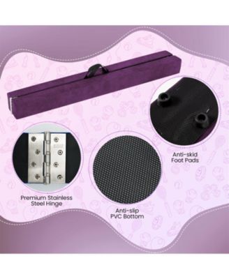 Folding Balance Beam with Solid Wood Base and Anti-slip Bottom