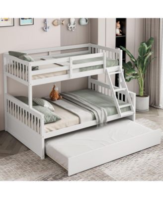 Twin Over Full Convertible Bunk Bed with Twin Trundle