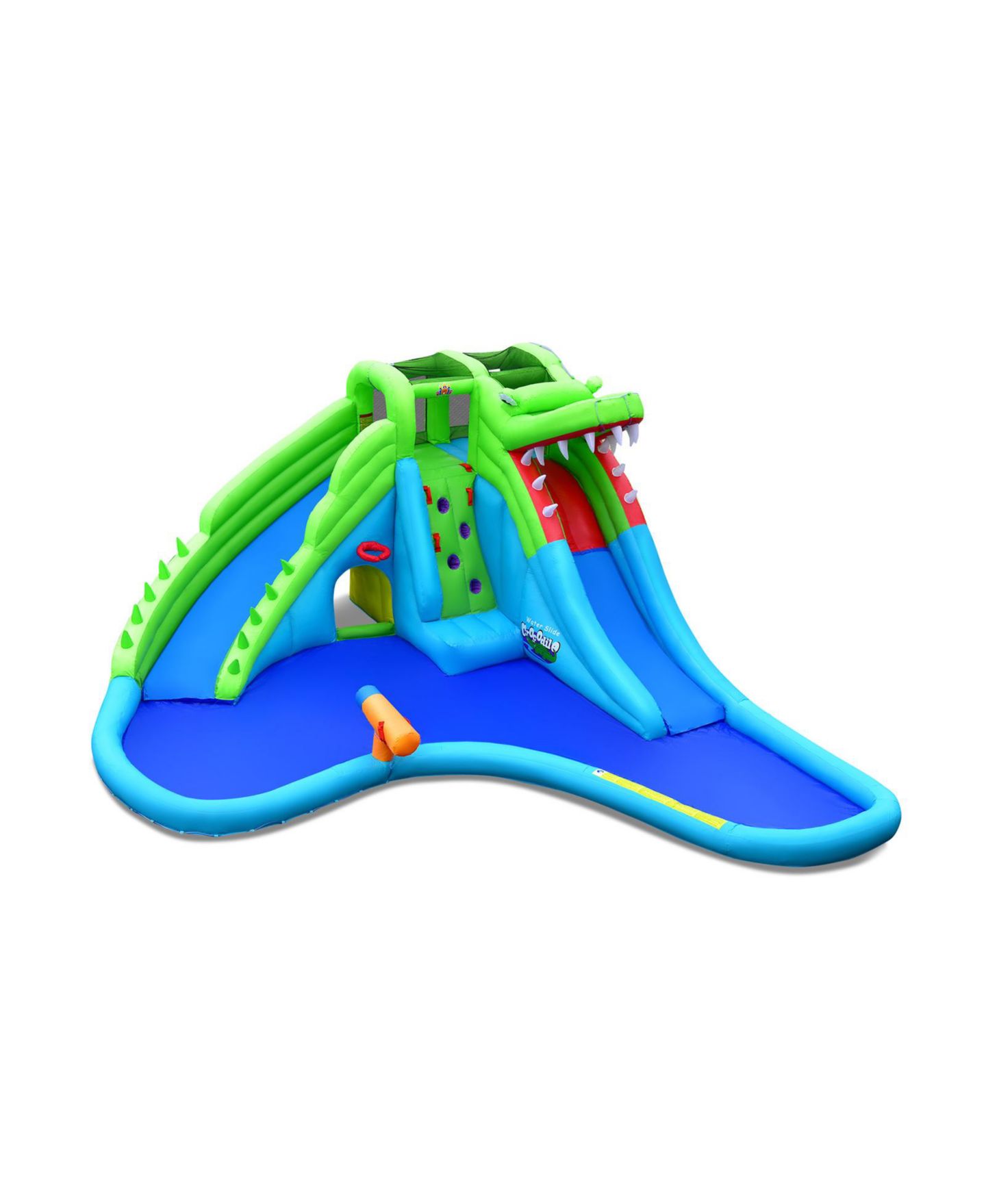 Детская игрушка GOUUN Crocodile Style Inflatable Water Slide Bounce Castle, Supports Up to 6 Kids, Ages 3+, цвет: Зелёный — фото 1