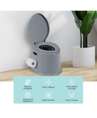 5L Portable Travel Toilet with Paper Holder for Outdoor