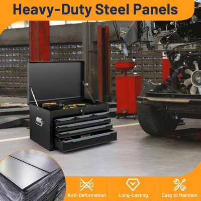 24 Inch Tool Chest Case with 6 Drawers and Top Storage for Garage Repair Shop &amp; Warehouse