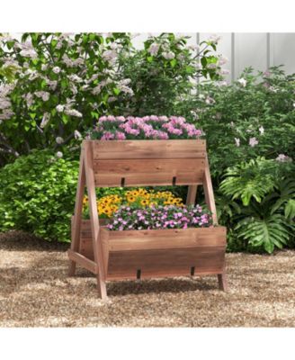 Freestanding Vertical Raised Garden bed with 3 Wooden Planter Boxes