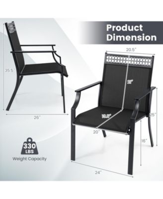 Patio Chairs Set of 2 with All Weather Breathable Fabric