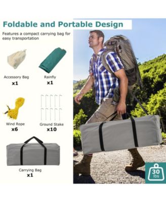 8-10 Person Camping Tent with Double Rooms and 2 Doors