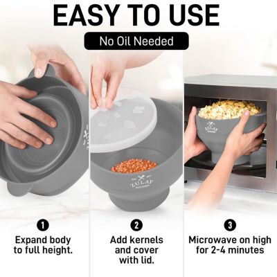 Collapsible Popcorn Maker with Lid