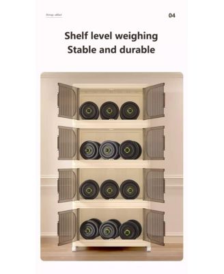 Streamdale Folding Storage Cabinet with Wheels and Magnetic Door