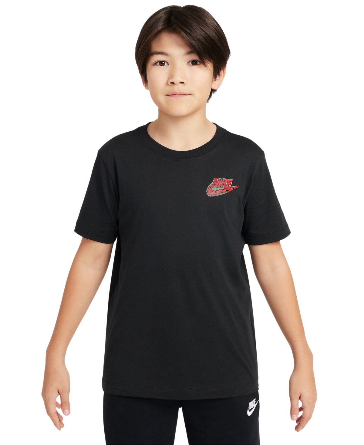 Nike Sportswear Big Boys Cotton Logo Graphic T-shirt In Black