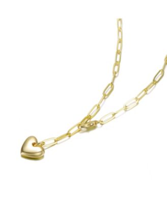 14K Gold Plated with Heart Charm Y Necklace