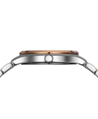 Women's Swiss Beleganza Diamond (1/20 ct. t.w.) Two-Tone Stainless Steel Bracelet Watch 28mm