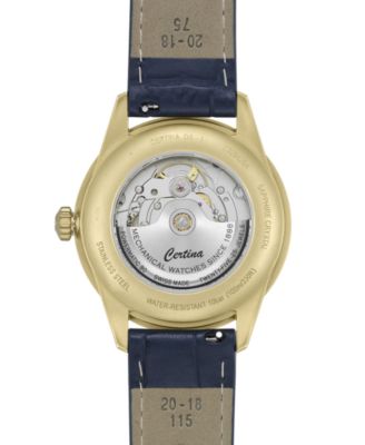 Men's Swiss Automatic DS-1 Powermatic 80 Blue Leather Strap Watch 41mm