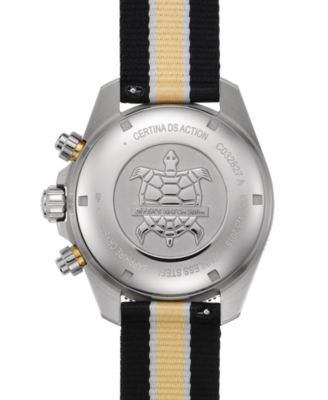 Men's Swiss Automatic Chronograph DS Action Multicolor Nylon Strap Watch 45mm